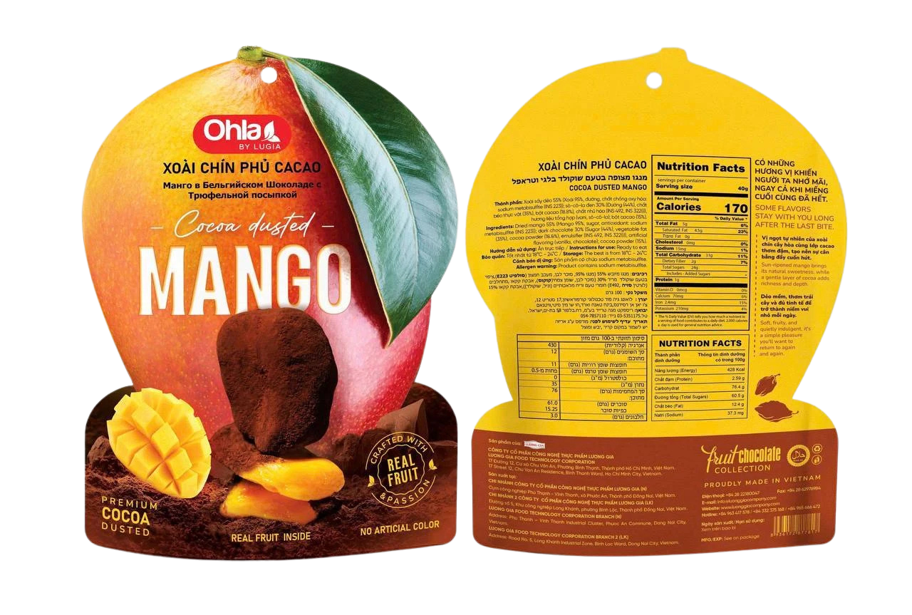 Ohla cocoa-dusted mango